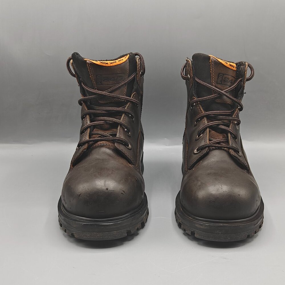 Timberland Pro Boots Mens Size 8M Magnus Steel Toe Work Dark Brown - Picture 2 of 11